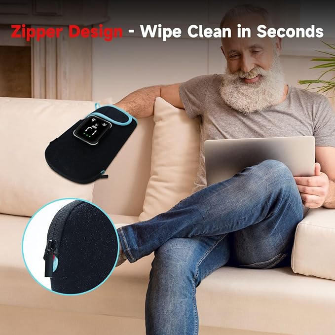 Red Light Therapy Gloves for Hands, 100LEDs Red & Near-Infrared, Dual Wavelength 660nm & 850nm, 5 Modes, Wireless, Rechargeable 5000mAh Battery, for Hand & Wrist Treatment