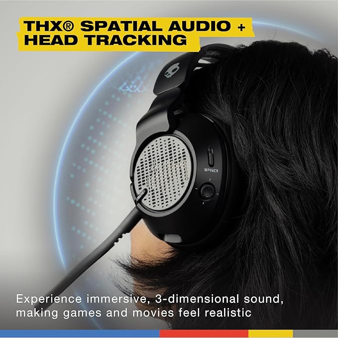 Skullcandy Crusher PLYR 720 Wireless Gaming Headset, Ultimate Immersion and Comfort, THX Spatial Audio, Multi-Sensory Bass, Removable Mic, Xbox, PC, PlayStation, Wireless Transmitter - Digi-Black Xbox