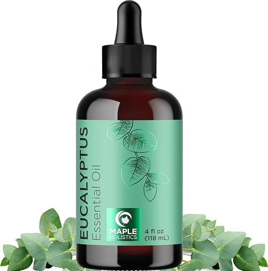 Pure Eucalyptus Essential Oil 4oz Invigorating Home Spa Aromatherapy and Natural Bath Oil - Eucalyptus Oil for Diffuser Dry Scalp Care and DIY Skin Care