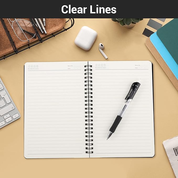 EUSOAR Spiral Journal Lined, A5 12 Pack 5.5" x 8.3" 120 Pages Lined Travel Writing Notebooks Journal, Memo Notepad Sketchbook, Students College Office Business Subject Diary Ruled Spiral Book Journal
