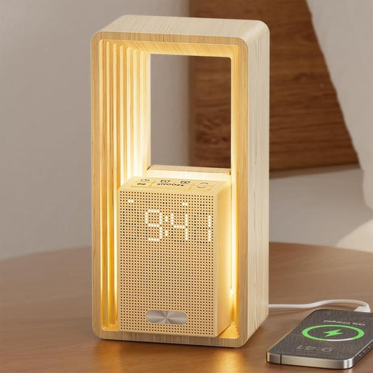 Sunrise Alarm Clock with Wake-Up Light: Dual Alarm Sound Machine with USB Charger, 9 Sleep Sounds, Night Light, Dimmable Display, Auto Timer, Ideal for Light Sleepers, Kids, Bedroom, Travel