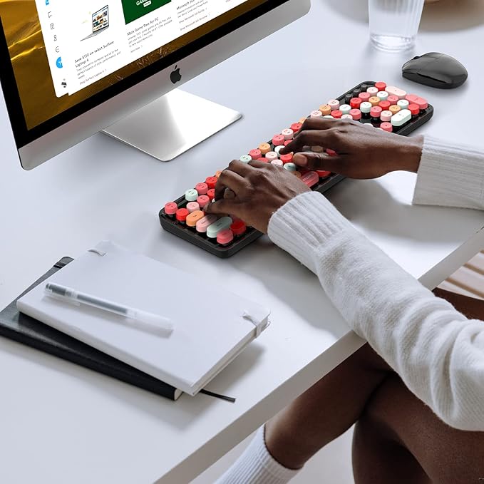 MOFii Wireless Keyboard and Mouse Combo, USB 2.4GHz Full Size Typewriter Keyboard with Number Pad and Sport Car Mouse for Office PC Computer Desktop Laptop Windows (Black Colorful)