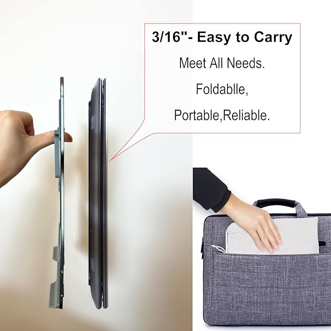 Laptop Stand, Portable Ergonomic Aluminum, 3 Folding Modes, Height Adjustable, 10''-15.6'' Laptops Cooling, Desk Stand, 40lbs Capacity, Gray