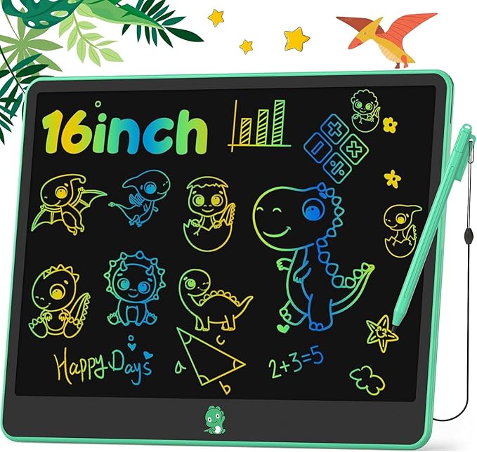Hockvill LCD Writing Tablet for Kids 16 Inch, Toys for Girls Boys Drawing Pad for 3 4 5 6 7 Year Old Kid, Toddler Doodle Board Christmas Birthday Gift for Children