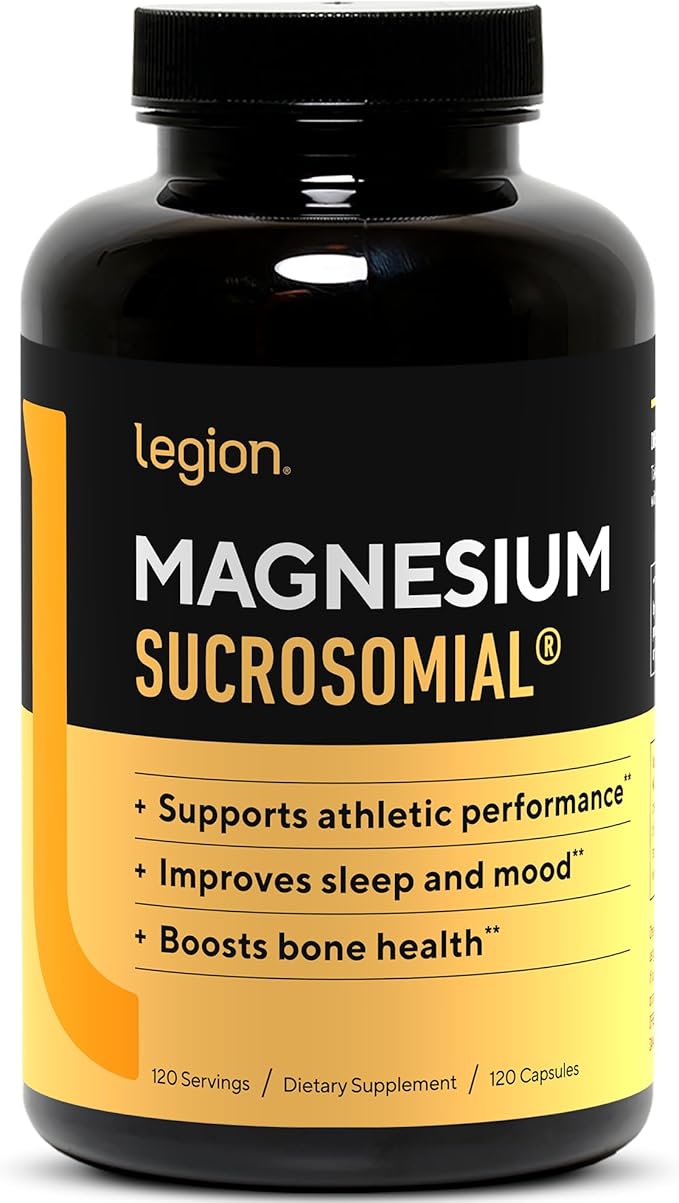Legion Sucrosomial Magnesium Supplements - High Absorption Magnesium Supplement for Women & Men - Magnesium Mineral Supplements to Help Boost Athletic Performance & Overall Health - 120 Servings