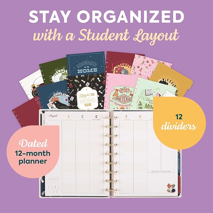 Happy Planner Harry Potter Disc-Bound 12-Month July 2025–June 2026 Planner, Classic Size, Student Layout, Back to Hogwarts