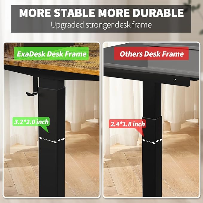 Electric Standing Desk, 63 * 30 Inches Adjustable Height with 4 Drawers, Double Storage Shelves Stand Up Desk, Home Office Workstation Sit Stand up Desk (Rustic Brown)