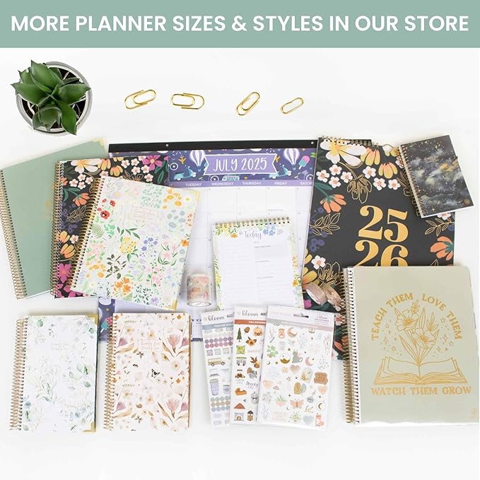 bloom daily planners 2025-2026 Academic Year Pocket Planner (July 2025 - July 2026) - 4” x 6” MINI Weekly Monthly Agenda Organizer & Calendar Book - Butterfly Garden