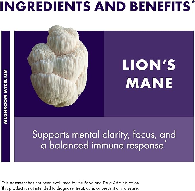 Host Defense Lion's Mane Powder - Brain Health Support Supplement - Mushroom Supplement to Support Focus & Memory Function - Immune & Nervous System Support Supplement - 7 oz (133 Servings)*