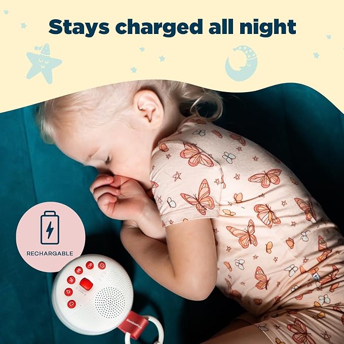 SlumberPod SlumberCalm Portable Sound Machine | White Noise Sound Machine Baby | Shhh Mode | 21 Relaxing Sleep Sounds | Travel Sound Machine | Rechargeable Night Light | Baby Registry Gift