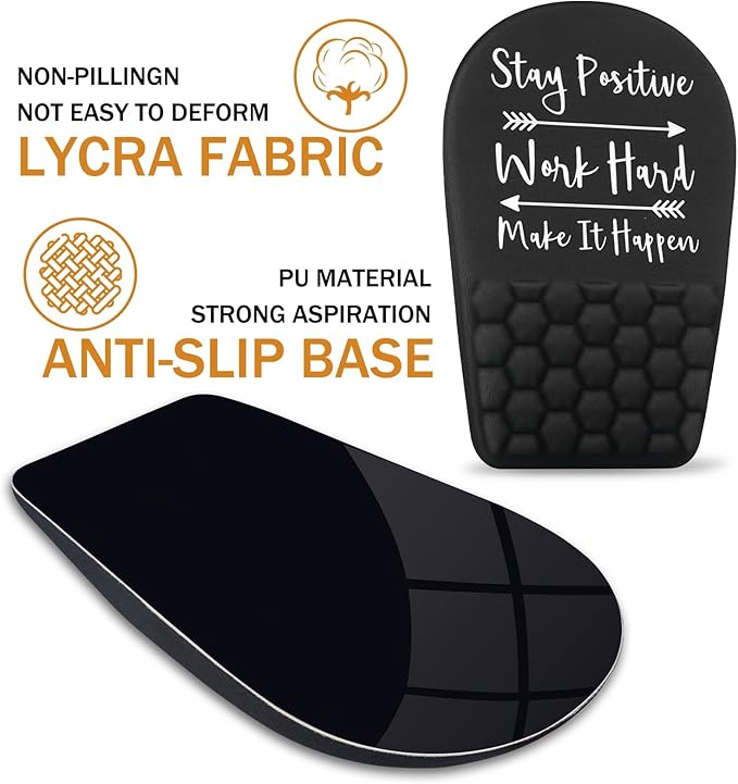 Ergonomic Mouse Pad Wrist Support,Upgrade Mousepad with Massage Design,Non-Slip PU Base Desktop Mouse Pads for Pain Relief, Computer, Office & Home,12 x 8 in（F-Inspirational Quote）