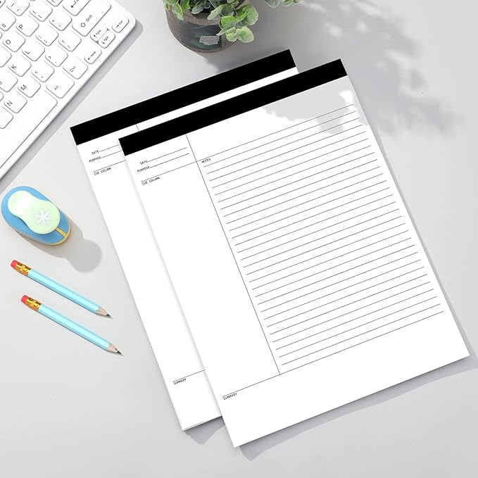 Outus 12 Pack Legal Pads 8.5" x 11.75" 50 Sheets/Writing Notepad, White Note Pads Legal Ruled Writing Notepad for Home Teacher Student College Ruled Office Business