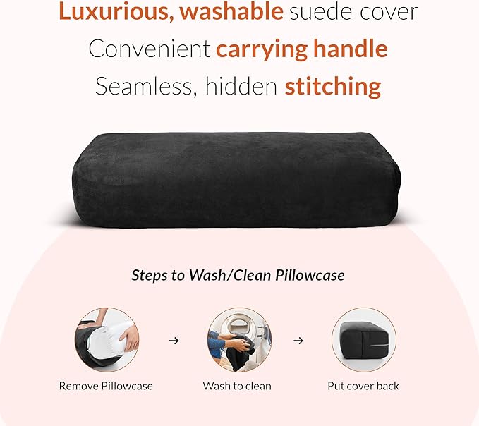 Gurus Super Soft & Firm Yoga Bolster Pillow - Lightweight, Easy to Carry with Handles - Rectangular, Machine Washable Cover