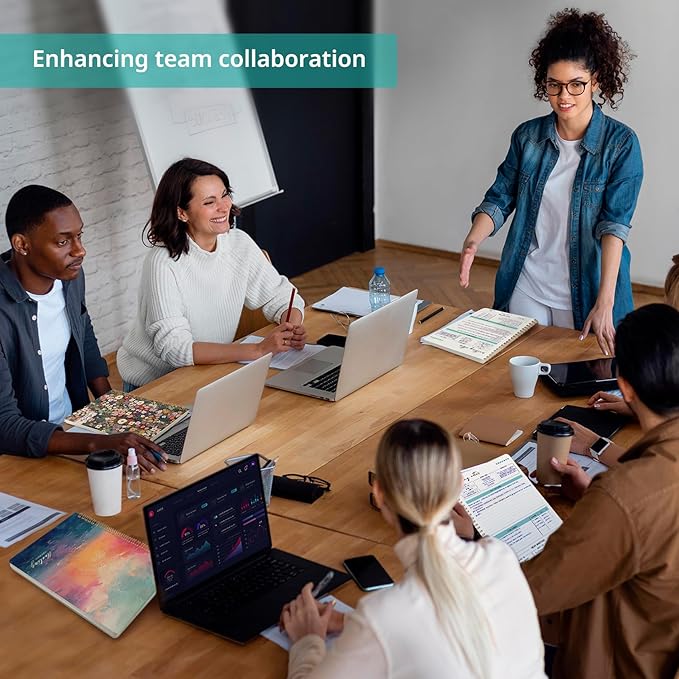 Taja Meeting Notebook for Work Organization, Aesthetic Meeting Minutes Notebook for Work, Event Project Agenda Planner Organizer, Perfect for Office School Business Supplies, 6.9" X 9.7" - Sunset