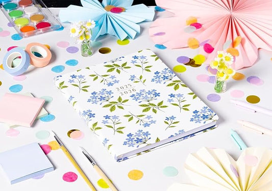 Eccolo 2025-2026 Large Agenda Planner, 18 Month, Yearly, Monthly & Weekly Views, Reminders, Goals Tracker (Flexi-Cover - 8 x 10")