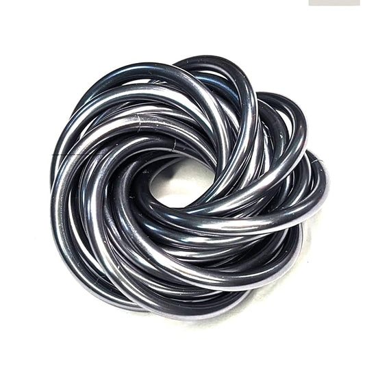 Möbii Fidget Ball (Solid Color): Quiet Mobius ADHD Anxiety Stim Stress Relief Toy Tool for Home Travel Office or Desk (XL(Daydream), Half, Mercury Silver)