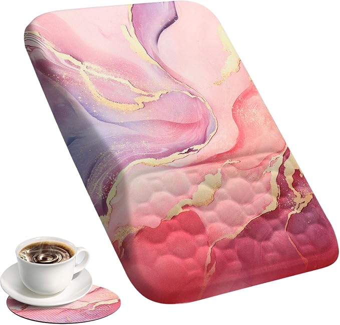 Ospelelf Pink Mouse Pad with Wrist Support Large Ergonomic Office Comfy Pain Relief Mousepad Wrist Rest