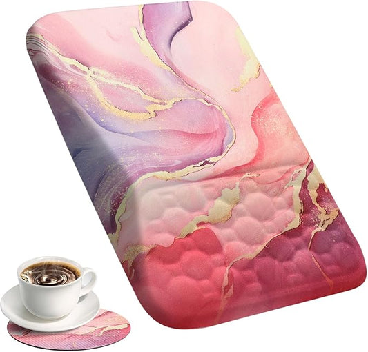 Ospelelf Pink Mouse Pad with Wrist Support Large Ergonomic Office Comfy Pain Relief Mousepad Wrist Rest