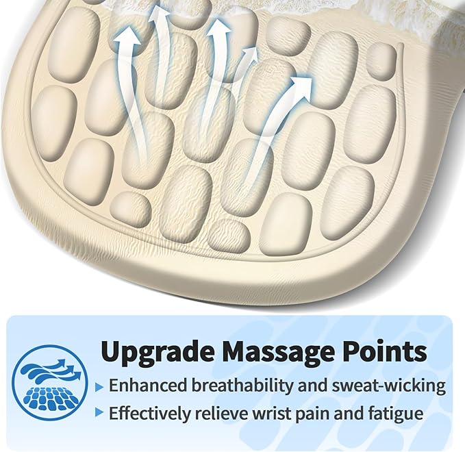 Ergonomic Mouse Pad with Wrist Rest Support, Mousepad with Comfortable Memory Foam Wrist Rest and Non-Slip PU Base for Pain Relief, Computer, Laptop, Office, Home (Beach-1)