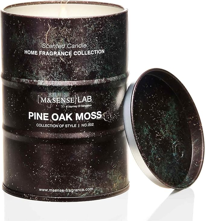 M&SENSE Pine Oak Moss Scented Candles Natural Non Toxic, Aromatherapy Candle for Stress Relief Meditation Relaxing, Housewarming Gifts for Women Men, 11.3oz 70 Hour Long Burning