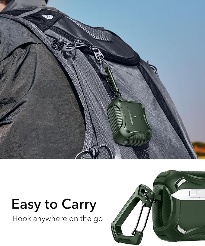 ESR for AirPods 4 Case, Compatible with AirPods 4th Generation Case (2024), Compatible with MagSafe, Powerful Drop Protection, Magnetic Lid, Cyber Series, Green