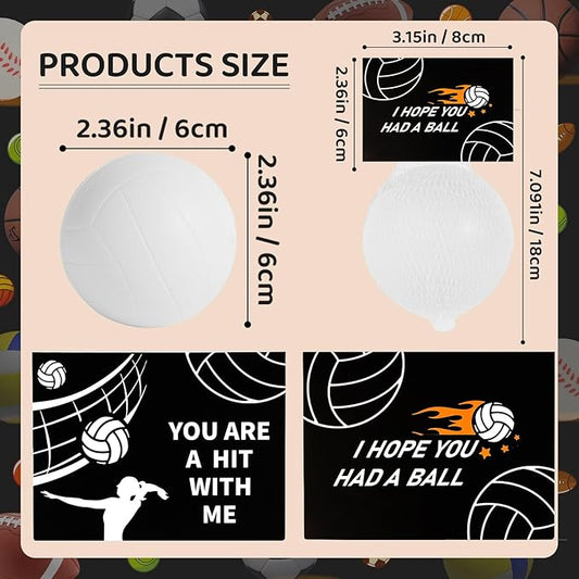 LiYiQ 24Pcs Volleyball Party Favors 2.36 Inch Volleyball Stress Balls for Kids Volleyball Birthday Favors Foam Volleyball Birthday Decorations Volleyball Goodie Bag Stuffers
