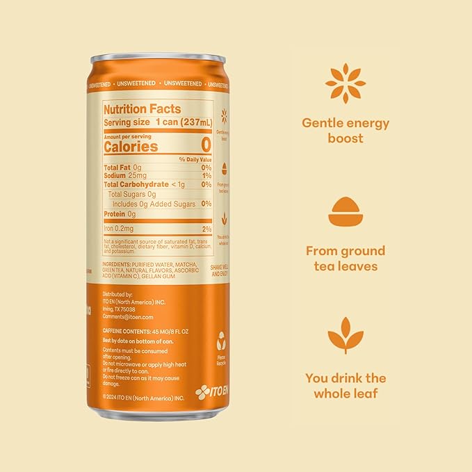 matcha LOVE Ginger Matcha + Green Tea, Unsweetened, 8 Ounce (Pack of 12)