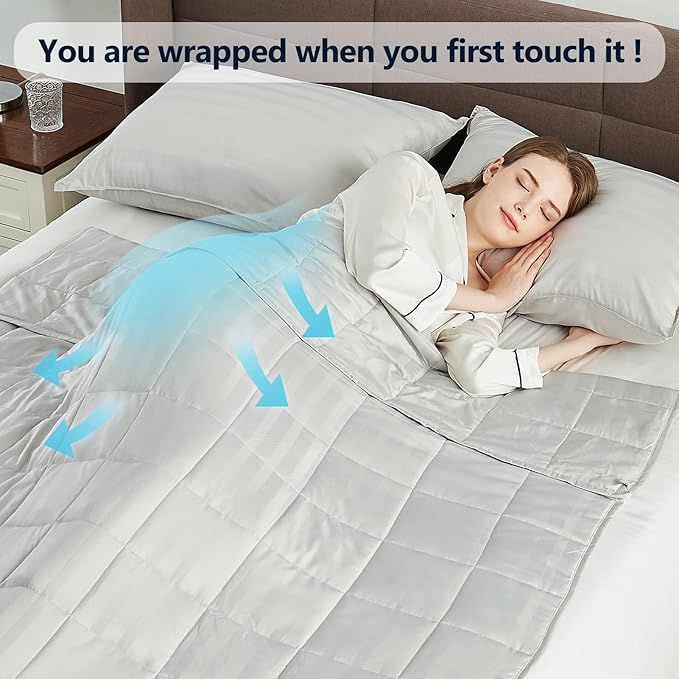 Weighted Blanket Kids (40"x60" 10lbs),Ultra Soft and Cozy Cooling Weighted Blanket Kids,Heavy Blanket with Machine Washable Soft Blanket, Light Grey