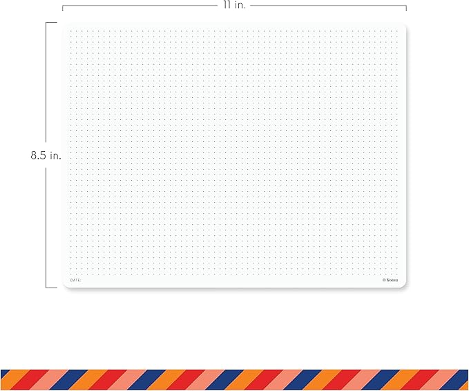 Notsu Dot Grid Notepads 8.5 x 11 inch, 2 Pack | Minimalist Dotted Memo Mouse Pads with Premium Thick Paper, Letter Size