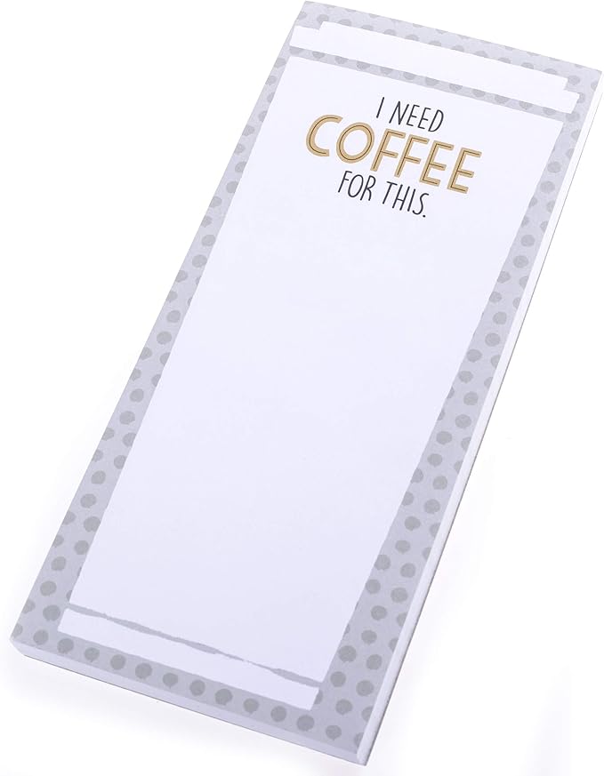 Graphique Magnetic Notepad - I Need Coffee For This Grocery and Shopping List - Fun Decorative To-Do List - Perfect House Warming Gifts - 100 Tear off Sheets (4" x 9.25" x .5")