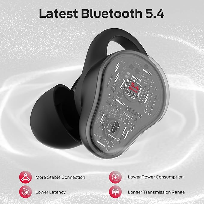 Monster N-Lite 210 Wireless Earbuds, Bluetooth 5.4 in-Ear Stereo Headphones, Built-in Mic for Crystal Clear Call, 32H Playtime, Type-C Charging, Waterproof in-Ear Ear Buds Earphones for Sports, Black