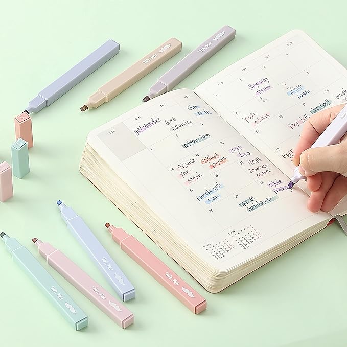 Mr. Pen- Aesthetic Highlighters, 16 pcs, Chisel Tip, Morandi Colors, No Bleed Bible Highlighter Pastel, Assorted Colors, Cute