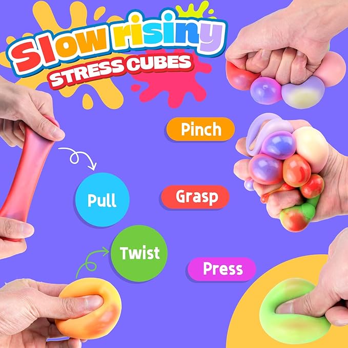 12PCS Color-Changing Stress Balls - Soft, Squeezeable Stress Relief Balls for Relaxation, Ages, Ideal for Parties, Home, Classroom, and Office Use, Slow-Rebound Design, Portable