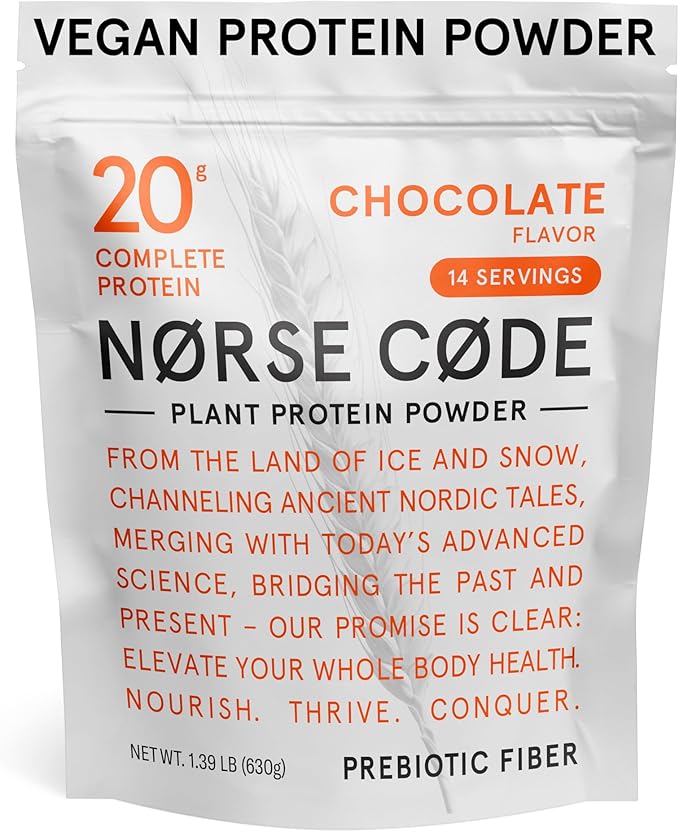 Chocolate Plant-Based Protein Powder – 20g Protein, Vegan, Keto, Dairy-Free, Low Sugar, Fiber, Upcycled Barley, Rice & Pea Protein – 1.39 lbs [14 Servings]