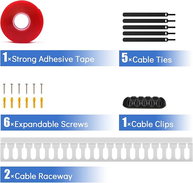 Cable Duct Management Raceway Kit, 31.4" (2 x 15.7) Server Rack Management, Hide Network HDMI VGA Cables, Open Slot Track Desk Wire Channel, White 2 Pack