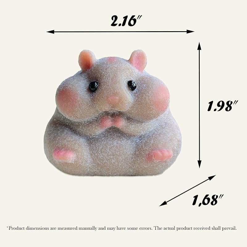 Handmade Flocked Hamster Taba Squishy Toy - Cute Realistic Silicone Animal Fidget Sensory Toy, Ultra-Soft Stress Relief Squeeze Toy for Relaxation Gift (Brown)