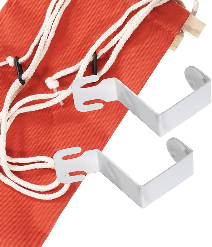 PATIKIL Foot Hammock Under Desk, Adjustable Foot Rest Sling with Hooks Portable Desk Footrest for Airplane Travel Home Office, Orange Style 1