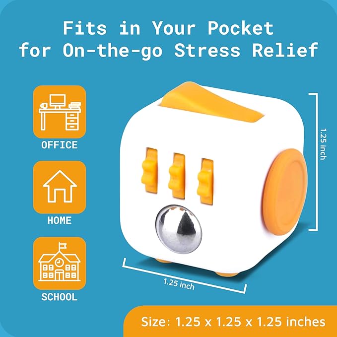 Antsy Labs The Original Fidget Cube, Stress Relief Desk Toy with 6 Sides, Gadget for Focus, Anxiety Relief, Sensory Processing Challenges, Fun Gift for Kids, Teens, and Adults, Pocket-Sized, Sunset