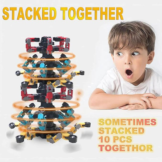 36Pack Fingertip Gyro Toy Fingertip Mechanical Top DIY Deformation Robot Metal Transformabl Gyro Spinners Funny Finger Chain Robot Toy Fidget Spinners Stress Relief ADD ADHD Astium for Kids Adults