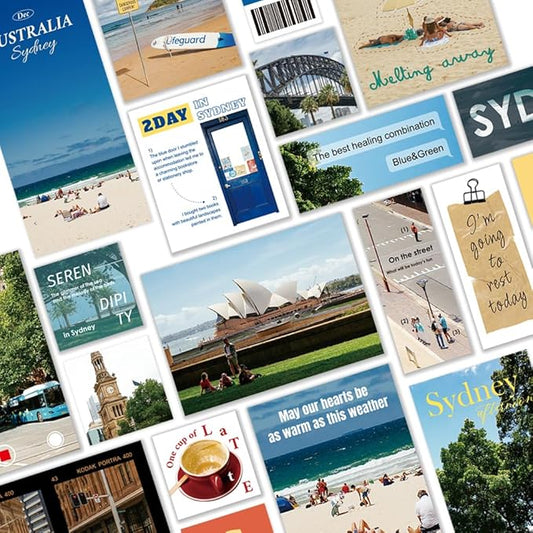 Monolike Capture The Life Sticker Pack - Sydney (102Pcs) - Variety Pack, Journal, Scrapbook, Waterproof, Fancy Sticker
