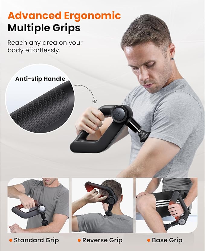 BOB AND BRAD D5 Pro Plus Massage Gun with Heat, 13mm Amplitude Deep Tissue Percussion Massage Gun with Max Power for Muscle Therapy, Professional Muscle Massager, Ideal Gift