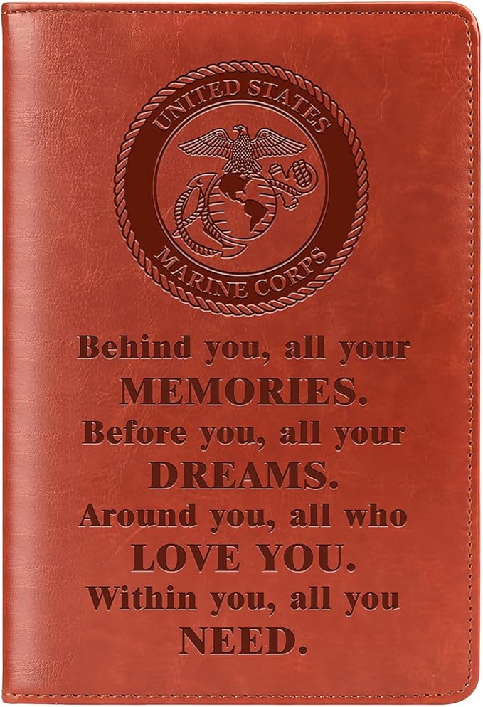 Marine Gift Marine Corps Notebook Behind You All Your Memories Military Deployment Gift Appreciation Gifts for Marine Inspiration Gift Military Notebook (Behind-MARINE CORPS)
