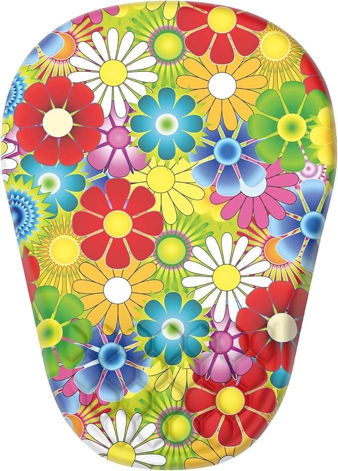 Ergonomic Mouse Pad Wrist Support, with Memory Foam & Non-Slip PU Base, Comfortable Massage Design Mouse Pad Relieve Wrist Fatigue&Pain, Suitable for Computer, Office and Home(04Colorful Flower)