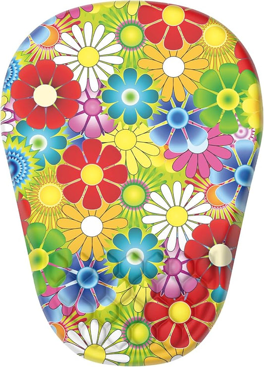 Ergonomic Mouse Pad Wrist Support, with Memory Foam & Non-Slip PU Base, Comfortable Massage Design Mouse Pad Relieve Wrist Fatigue&Pain, Suitable for Computer, Office and Home(04Colorful Flower)