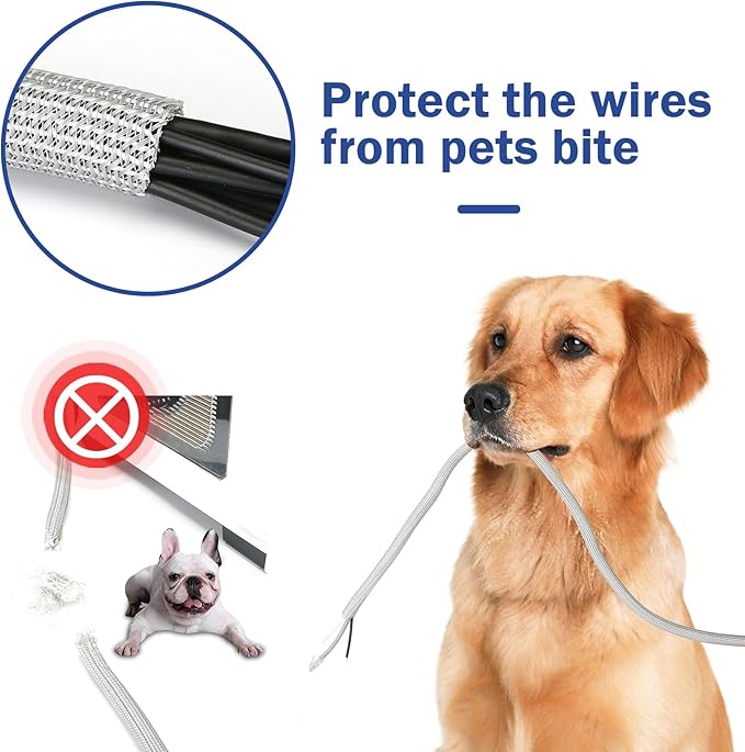 JOTO 1 Pack Cable Management Sleeve, 26 Feet Cord Organizer System with Zipper for TV Computer Office Home Entertainment, Flexible Cable Sleeve Wrap Cover Wire Hider System -Grey