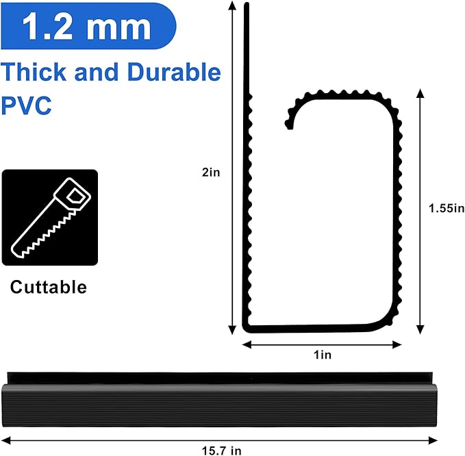 Cable Management Under Desk 31.5in (2X L15.8in) J Channel, ZhiYo Cord Organizer for Desk, Self-Adhesive Cable Organizer, Cord Management Wire Organizers for Cords, Wire Management Cable Raceway Black