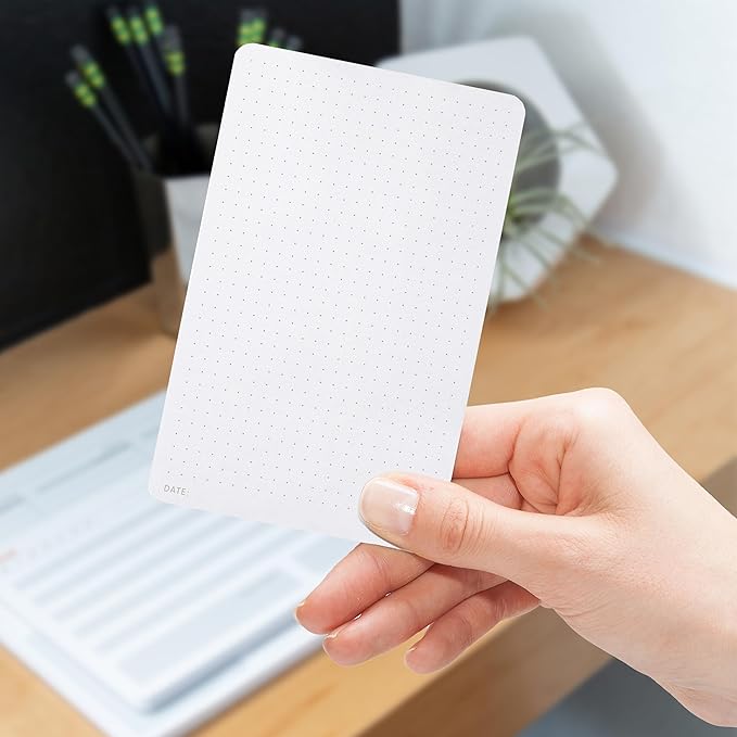 Notsu Dot Grid Small Desk Notepad 2 Pack | Minimalist Dotted Memo Note Pads with Premium Thick Paper, 3.9" x 6.3"