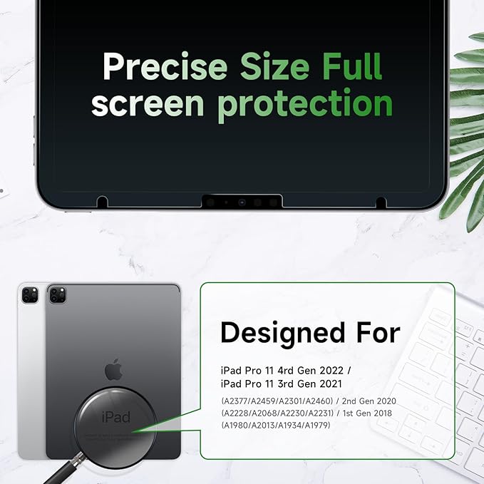 3 Pack Anti Blue Light Screen Protector Compatible with iPad Pro 11 Air 5th/4th(2018-2022) 10.9In,HD Anti Glare Filter, iPad pro 11 inch screen protector Film, Apple Pencil & Case Friendlly Matte