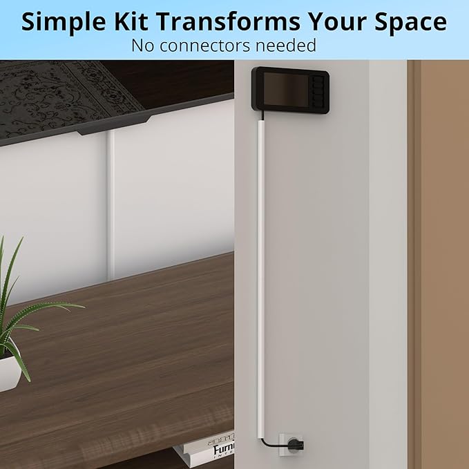 ZhiYo 142in Cord Covers for Wires on Wall, One Cord Hider, Self-Adhesive Wire Covers for Cords on Wall, Paintable TV Cable Hider, White Cable Management Raceway Channel, 10x L14in, W0.5in H0.4in