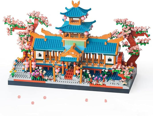 Finger Rock Cherry Blossom Bonsai Tree Building Set, Japanese Architecture Sakura Micro Block Building Set for Adults, Collectible Creative Gift for Kids 14+ (2350 Pieces)